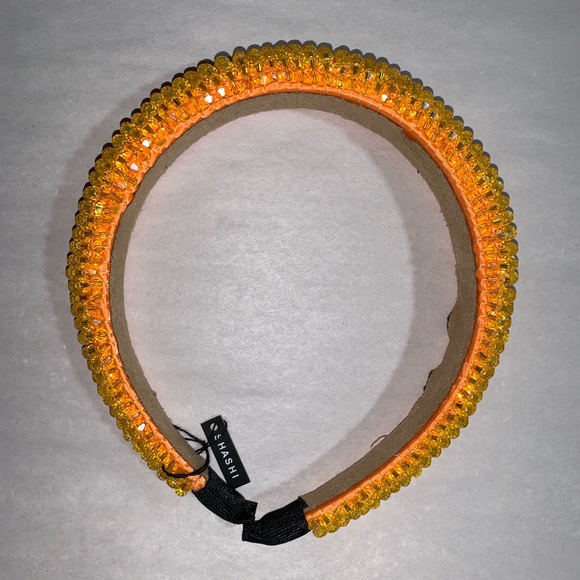 NWT hand beaded THEORY ButterscotchYellowHEADBAND